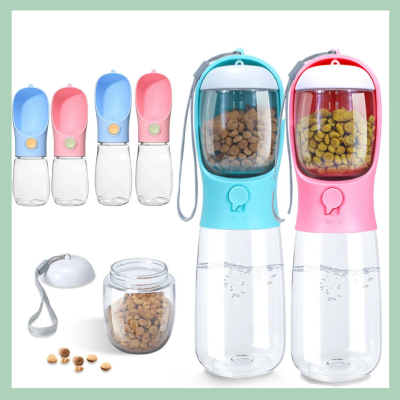 Bottiglia d’acqua portatile e ciotola integrata