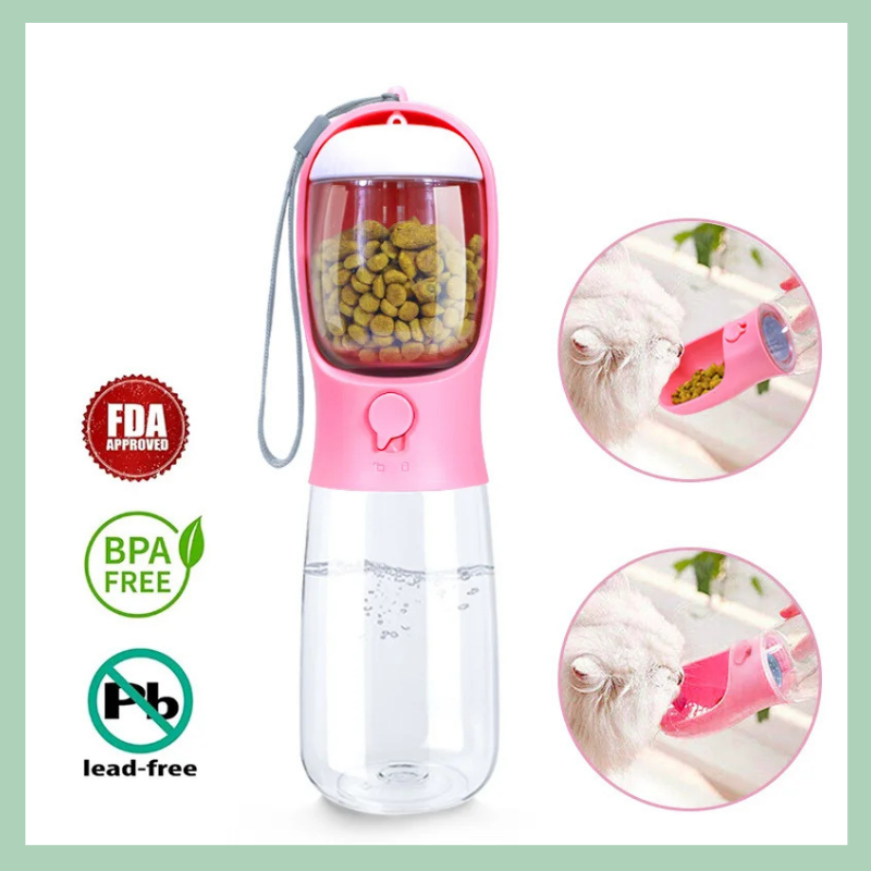 Bottiglia d’acqua portatile e ciotola integrata