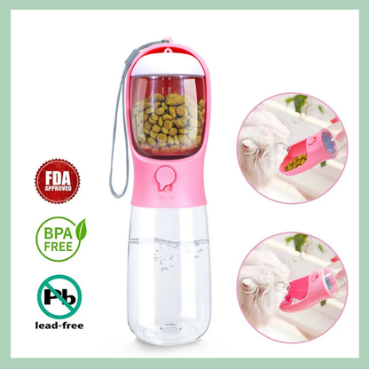 Bottiglia d’acqua portatile e ciotola integrata