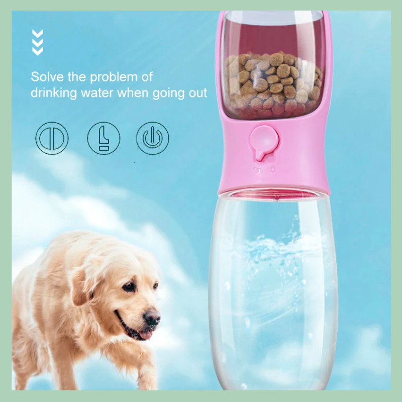 Bottiglia d’acqua portatile e ciotola integrata